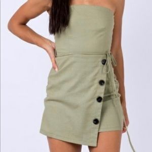 Princess Polly Olive Strapless Mini Dress Size 0